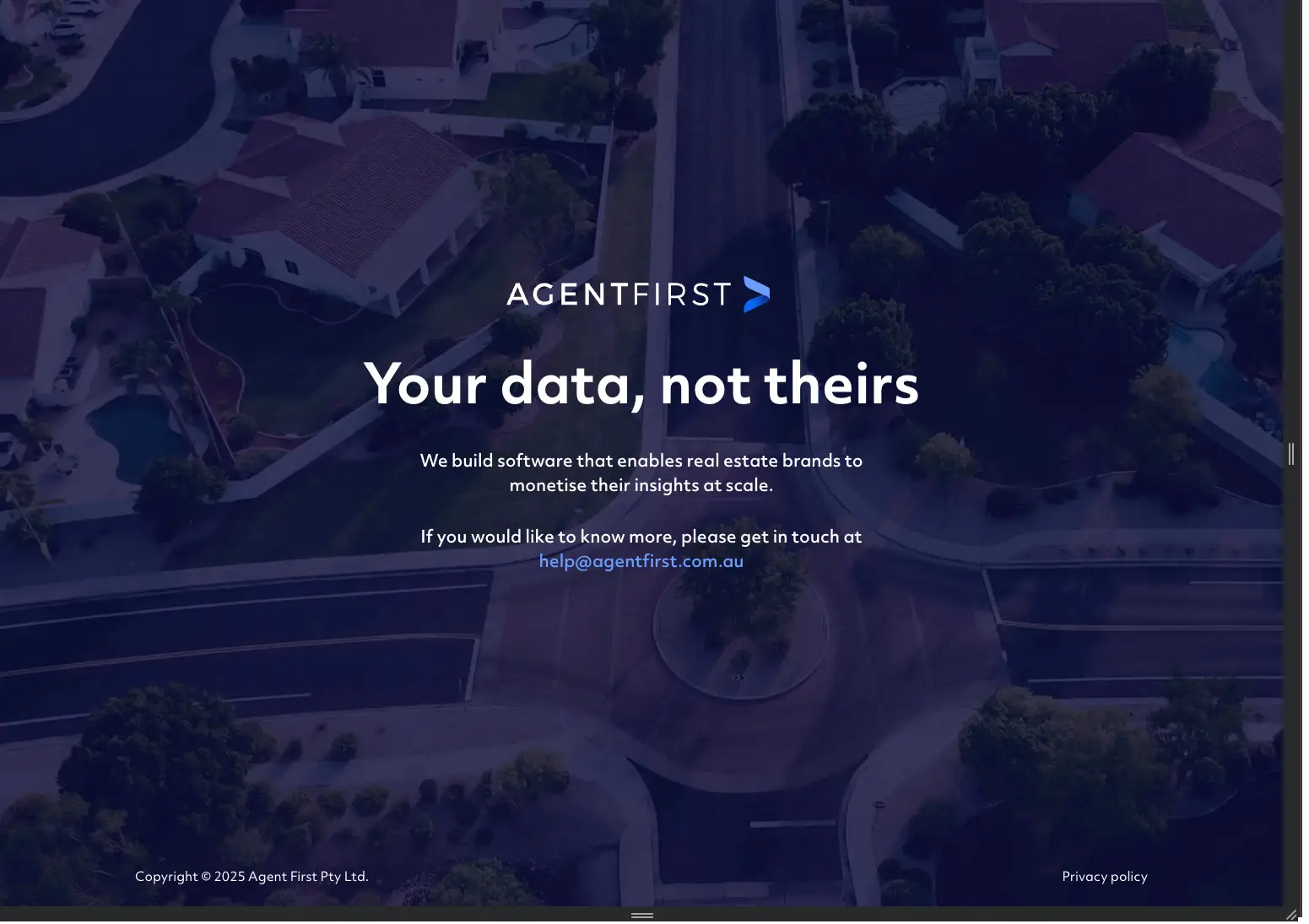 Agent First desktop analytics dashboard