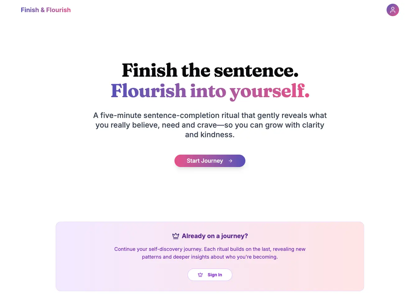 Finish + Flourish desktop layout on desktop